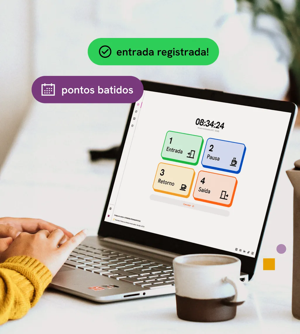 Tela de gestao mensal de pontos em notebook.